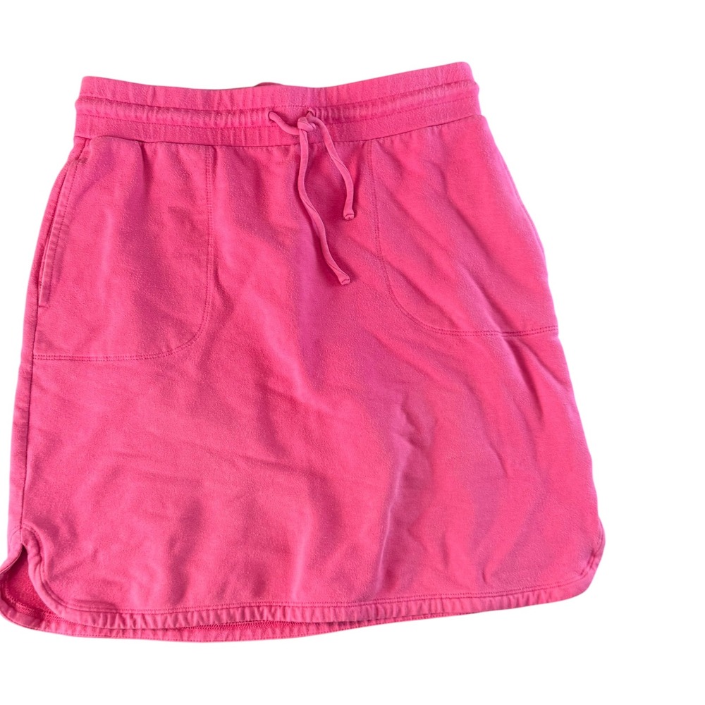 Talbots Pink Knit Skirt Pima Cotton Modal Drawstring Waist Petite P Pockets